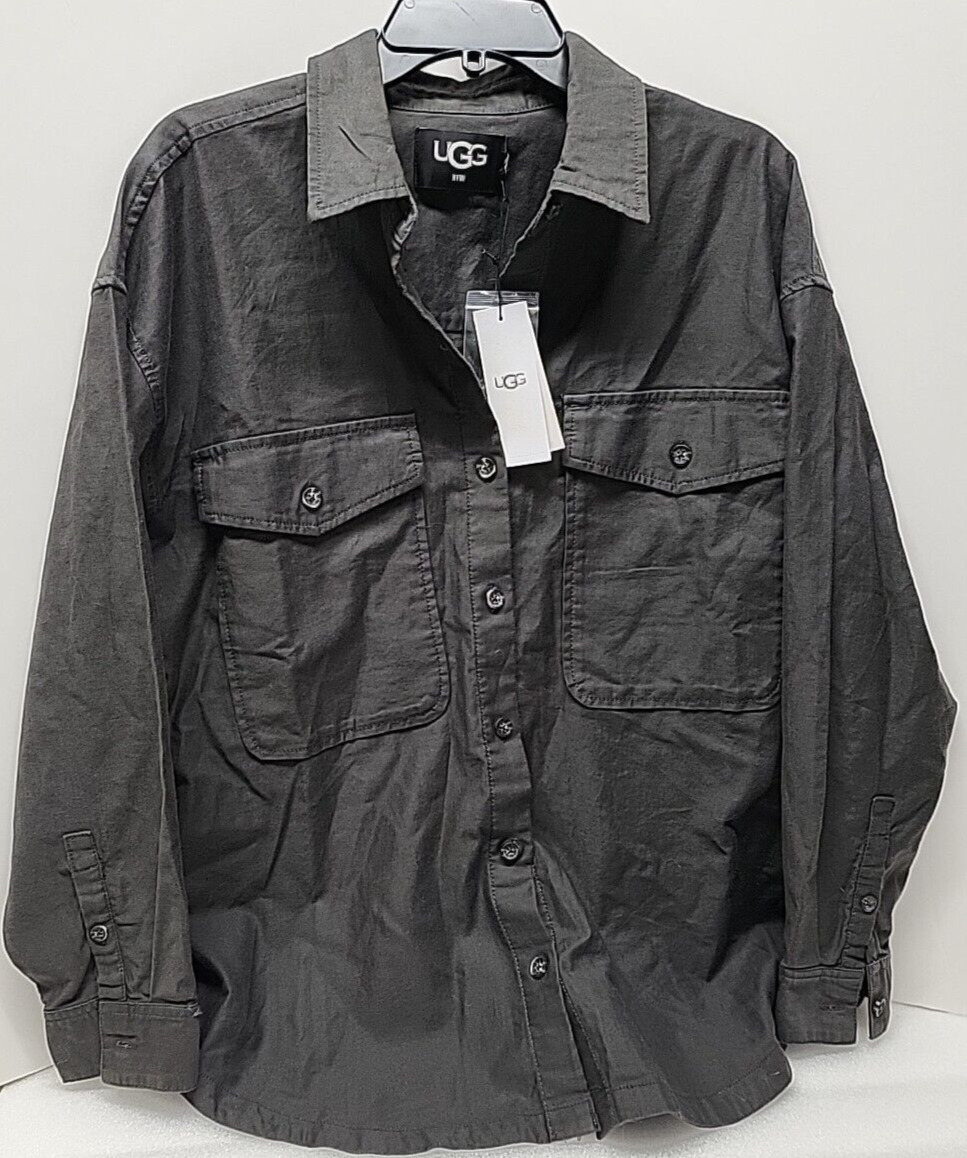 Brand New Ladies UGG Kimya Long Sleeve Charcoal Grey 'Coal' Shirt Sz Medium  NWT