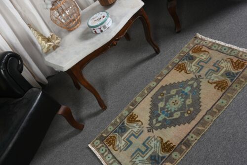 Cooler Teppich, alter Teppich, Oushak Teppiche, 1,7 x 3,4 Fuß kleine Teppiche, Vintage Teppich, türkischer Teppich - Bild 1 von 6