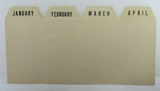 Vintage Set MONTHS OF THE YEAR Divider Box Cards 6.25" x 3.25" Business Supply