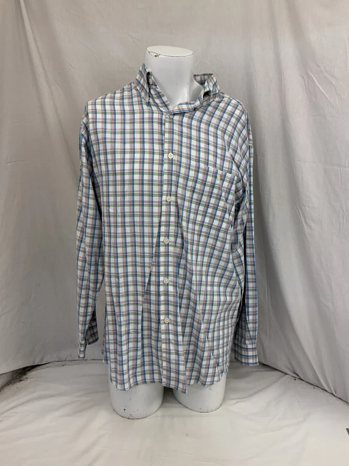 Camisa Talbots L Multicolor Abotonada Manga Larga 100% Algodón YGI Y1-624 Foto 2 de 4