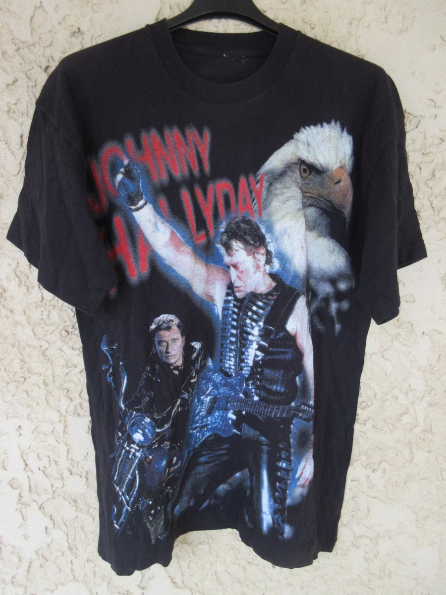 T shirt JOHNNY HALLYDAY coton noir M L