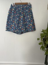 Vintage Cricket Lane Creek Floral Daisy Denim Jean Skort Cottage Boho Whimsy M