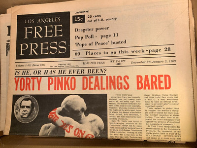 LOS ANGELES FREE PRESS ISSUE #52 DEC 28th - JAN 3rd 1969 VINTAGE NEWSPAPER NOS