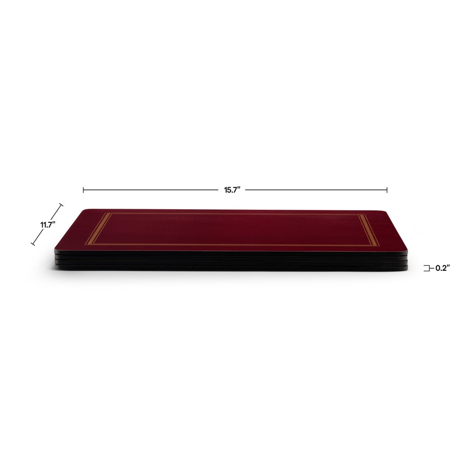 Pimpernel Classic Burgundy CorkBacked Placemats, Set of 4, 15.7 X 11.7