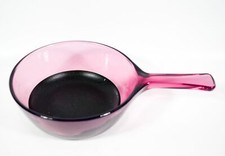 Vintage Corning Teflon Vision Cranberry Saucepan 9.5"x6"x2.5" no Lid Made in USA