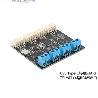 (5 Pcs)Type-C to 4-Channel UART TTL Serial Port + 4-Channel RS485 Serial Port Mo