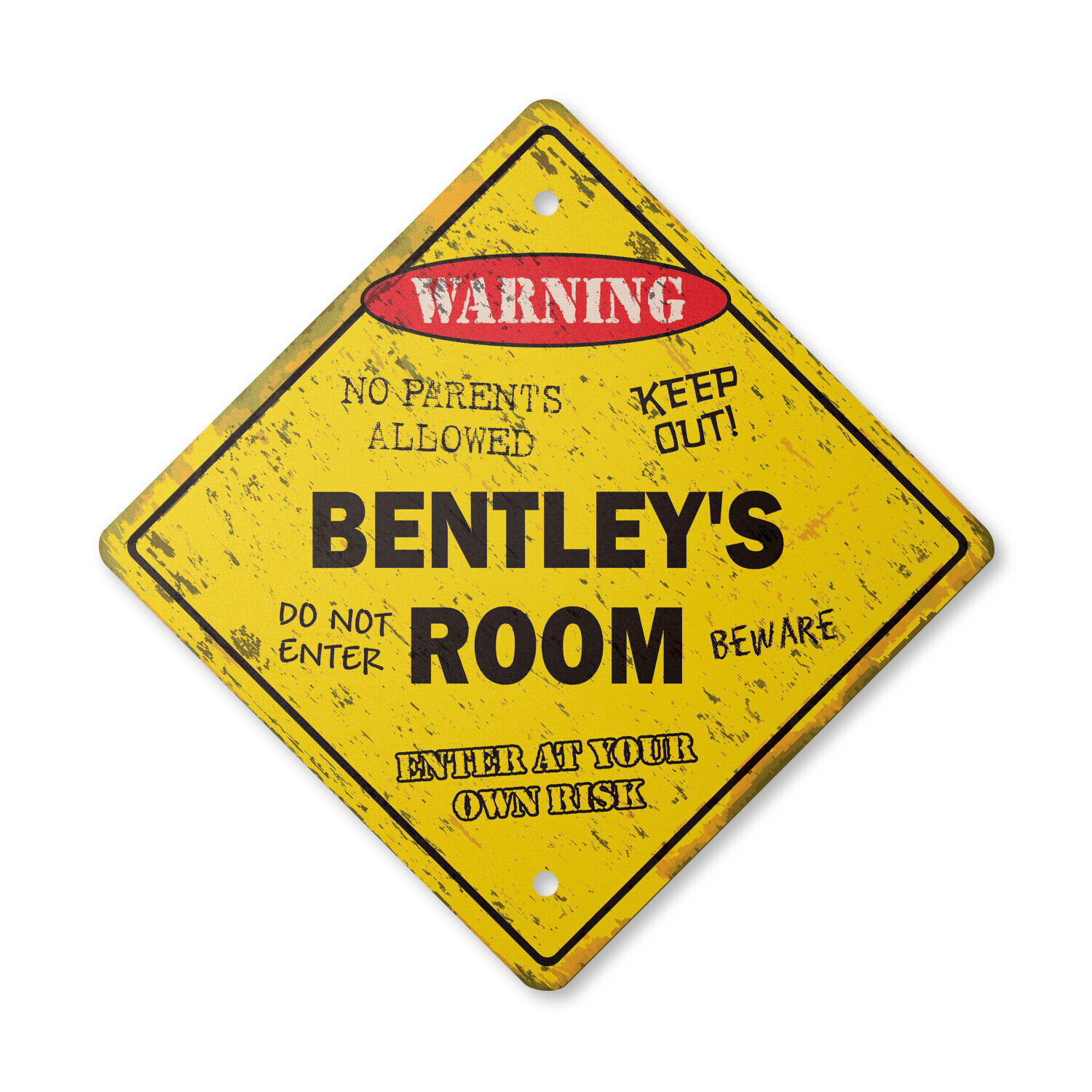 Bentley's Room Vintage Crossing Sign Xing Plastic Rustic kids bedroom children's