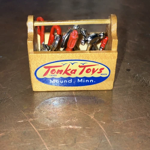 VINTAGE TONKA TRUCK CUSTOM TOOL BOX  WITH TOOLS 1950’s 1960’s PICKUP AA FARMS