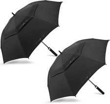 2 Pack Large Golf Umbrella 54/62/68 Inch, Automatic Open Double Canopy Vented Go