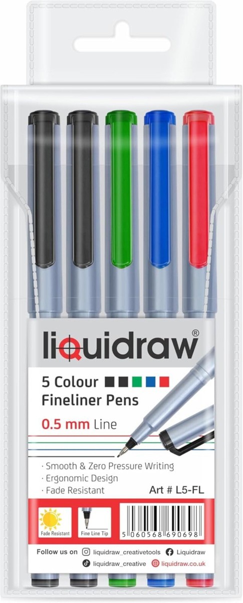 10 Red Fineliner Pens Set - 0.5mm Fine Point Markers For Drawing & Writing