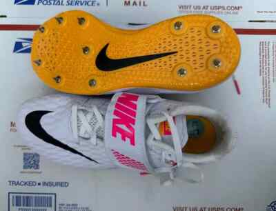New Nike High Jump Elite Low White Hyper Pink Orange - 806561-102 size 4