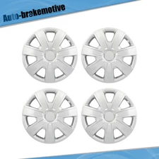 4 Pcs 15 Inch Wheel Hub Caps Silver Snap On For All Makes Models Wheel Cover Kit