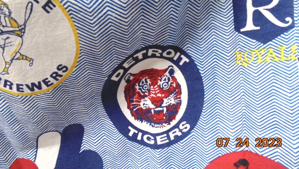 2 fundas de cama dobles con logotipo de equipos de béisbol mezcla de lino tela -- hechas a mano Foto 4 de 4