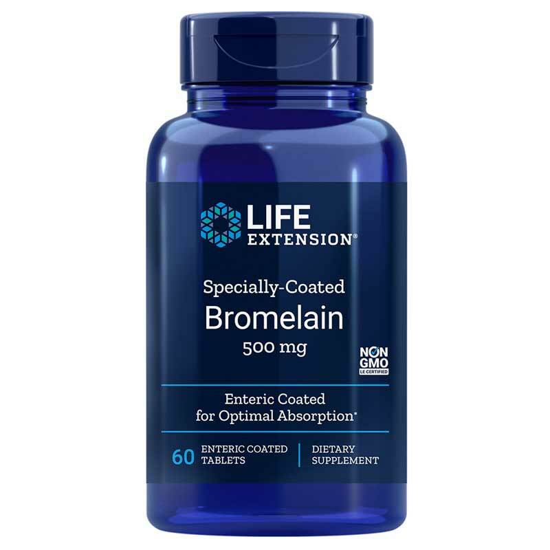 Bromelina 500 mg 60 cápsulas extensión de vida piña proteasa y calcio