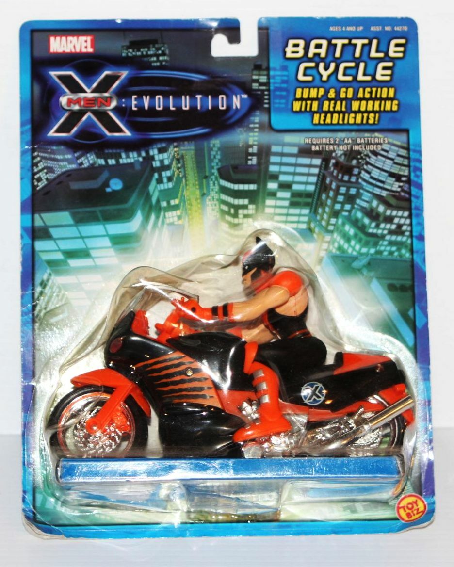 New NIP 2001 Marvel X-Men Evolution Wolverine Battle Cycle Action