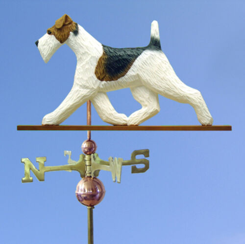 Wire Fox Terrier Hand Carved Hand Painted Basswood Dog Weathervane