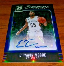 E'TWAUN MOORE 2016-17 Optic Signature Series Blue Auto /25 Pelicans Basketball 