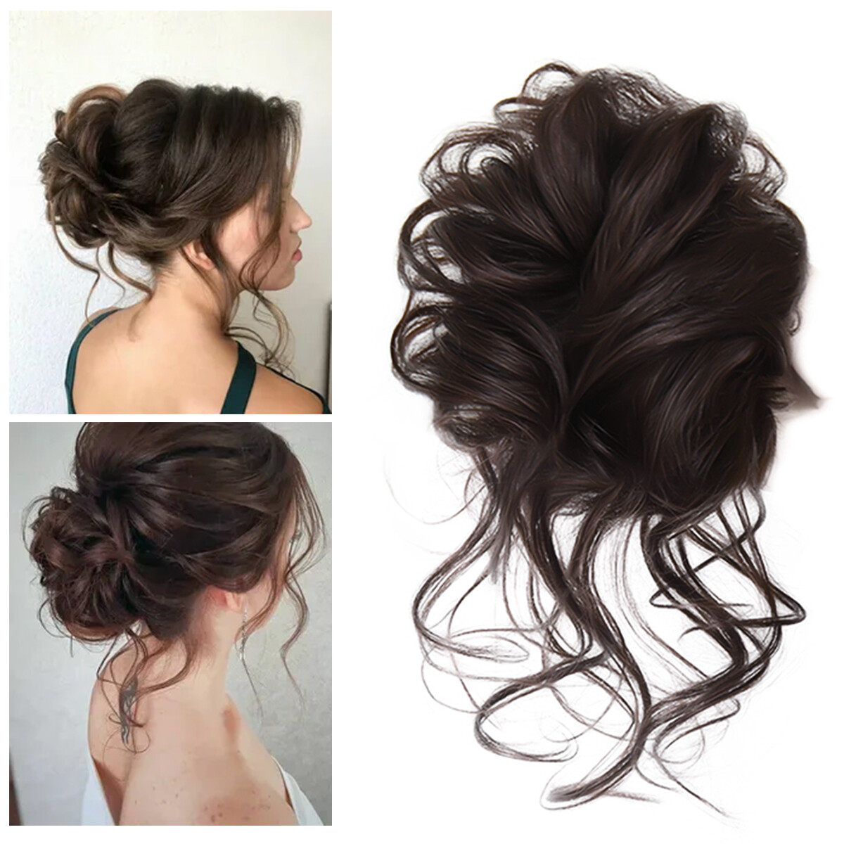 UK Curly Messy Bun Hair Piece Updo Scrunchie Fake Natural Bobble Hair