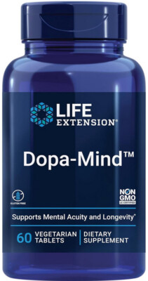 DOPA MIND  MENTAL ACUITY LONGEVITY DOPAMINE BRAIN HEALTH 60 Tab LIFE EXTENSION