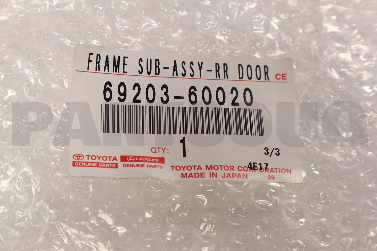 6920360020 Genuine Toyota FRAME SUB-ASSY RR 69203-60020 | eBay