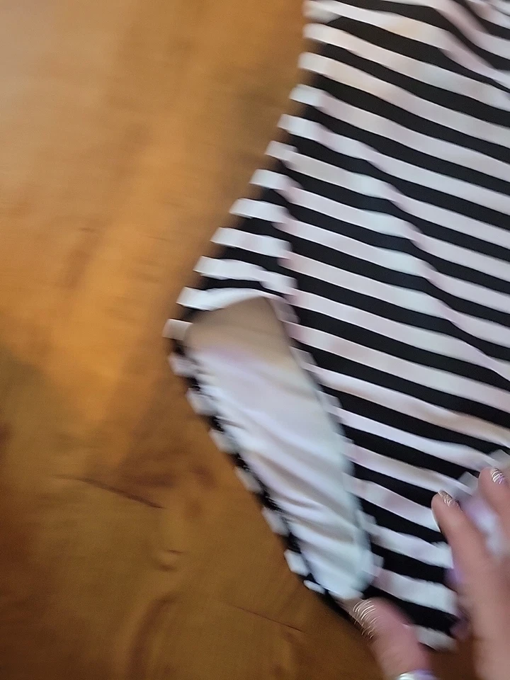 Traje de baño KATE SPADE NY de una pieza a rayas sin tirantes negro/blanco para mujer talla S  Foto 3 de 4