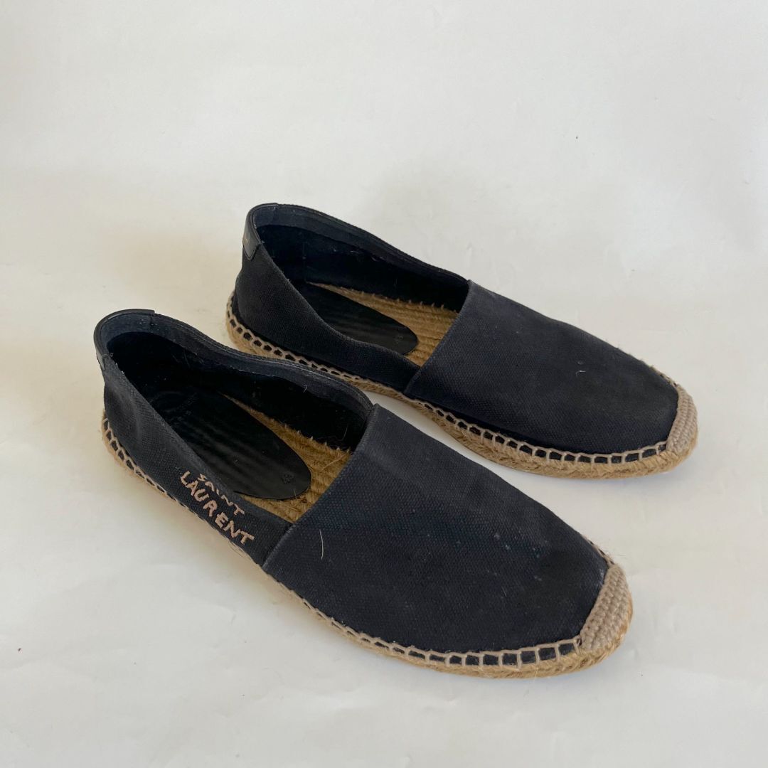 Ballerine espadrillas Saint Laurent con logo ricamato uomo tg. 42