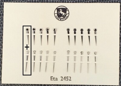Nos New [1 Set = 2 Hands ] eta 2452 90/150 Wit Nadel Hand Nickel Alpha