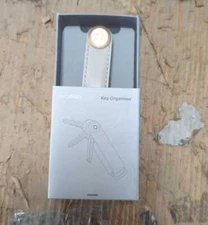 Orbitkey 2.0 Leather keychain Stone / Grey