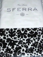 Sferra NORI Black Standard Sham SET/2 Floral Cotton Sateen Print Italy New