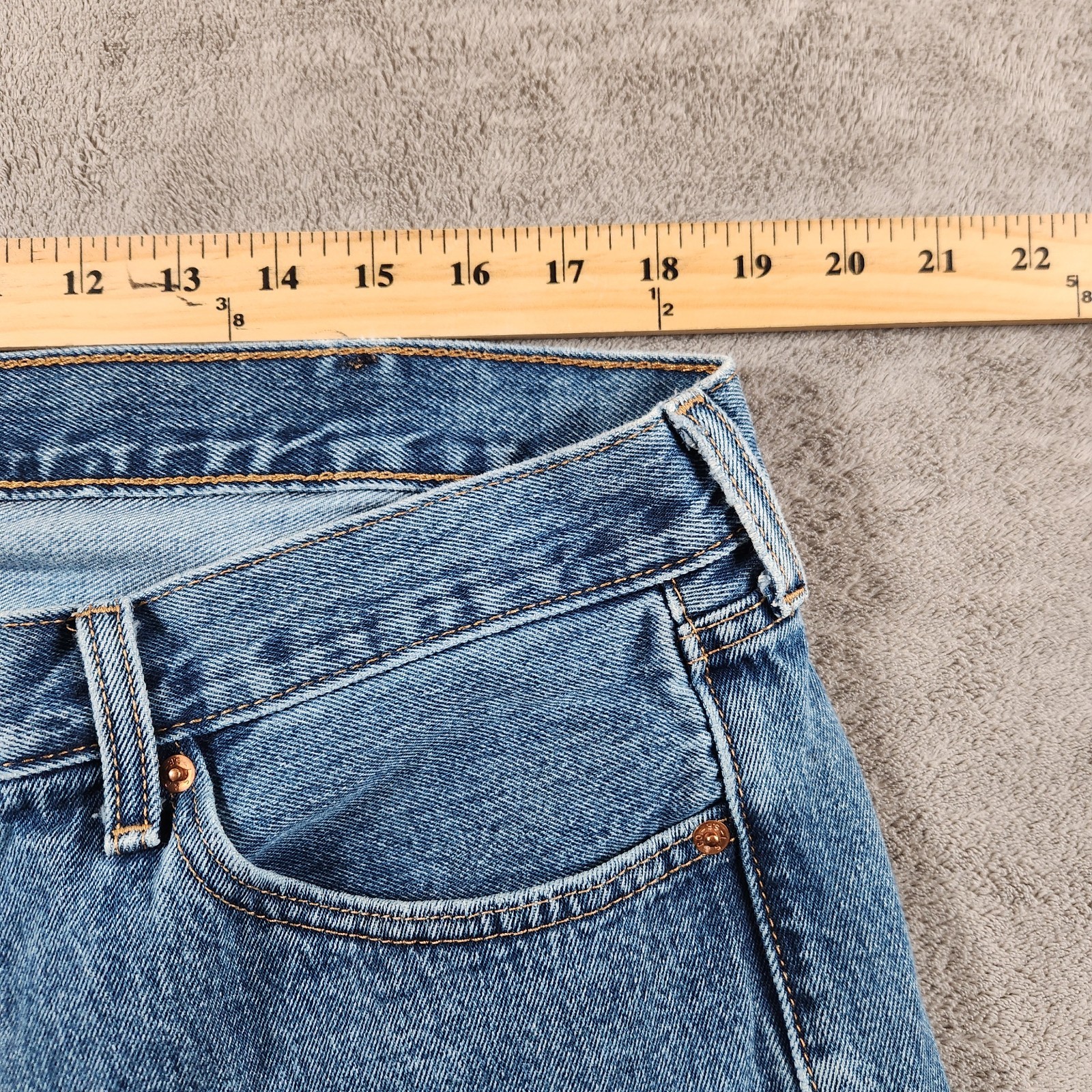 Levi's 505 Straight Fit Jeans Mens size 40x29 Blue Denim 5 Pocket thumbnail 5