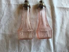Vintage Jeanette Glass 6” Pink Poinsettia Depression Glass Salt & Pepper Shakers