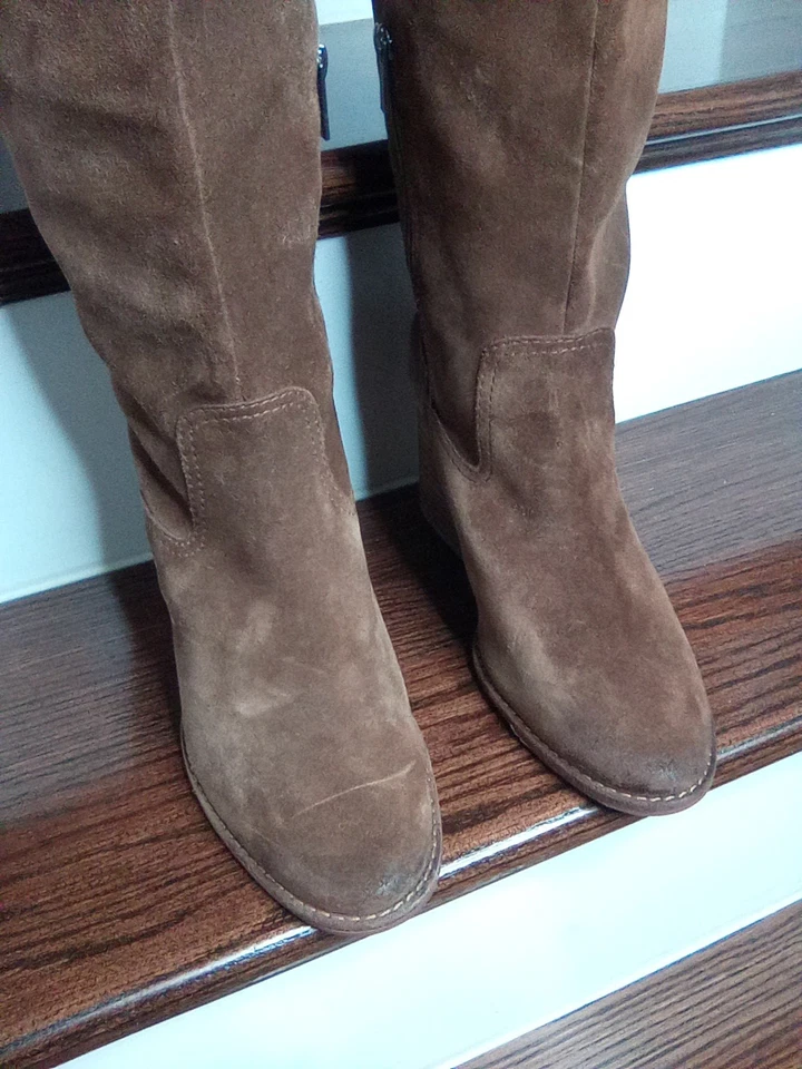 Botas hasta la rodilla Vince Camuto Leila de 2 bloques para mujer, talla 9,5 M Foto 3 de 4