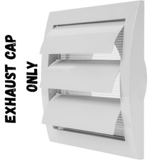 White Exhaust Hood Vent 4'' Inch with Built-in Pest Guard Screen and Flange,1PCS