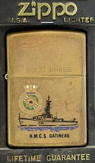 "HMCS GATINEAU" ZIPPO LIGHTER FROM 1989 USED