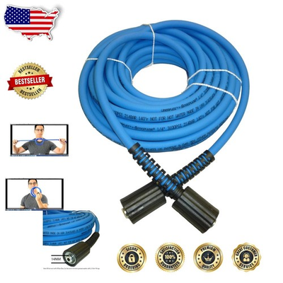 #ad UBERFLEX 50ft Pressure Washer Hose Kink Proof 3100 PSI USA Made Polyurethane $118.87