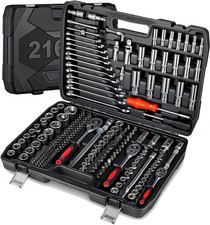 216pcs Mechanics Tool Set Sae Metric 12 14 38 Drive Socket Wrenches Kit