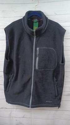 Cabelas Polartec Black Full Zip Pockets Fleece Outdoors Vest Mens Sz L