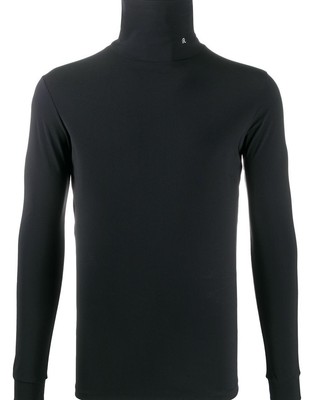 Raf Simons R Logo Stickerei Stehkragen Rollkragen Schwarz 202151 19016 29962564