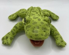 Folkmanis Finger Puppet Full Body Frog Green Spotted Realistic Plush Toad 5 Inch