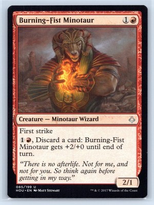 MTG LP-NP Normal Burning-Fist Minotaur 85 U Hour of Devastation