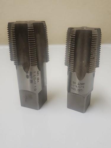 Lot 2 LSI USA ANPT Pipe Taps 1-1/4-11-1/2 & 1-1/2-11-1/2 HSS Industrial...