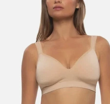 Felina Women's 2-Pack Adaptive Cup Wire Free Bra, Black/Beige, Size M