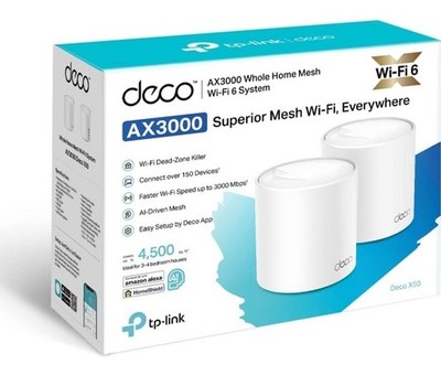 TP-Link Deco X20 AX3000 Wi-Fi 6 Dual-Band Mesh Router 2-Pack White