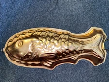Vintage Copper Fish Jello Mold Wall Hanging Beach Decor 13”