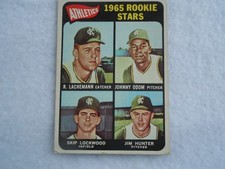 1965 A's Rookie Stars Jim Catfish Hunter + 2 More Of His Cards + Glove