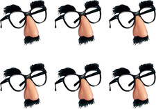 6 PCS Disguise Glasses with Funny Nose with Eyebrows and Mustache Perfect Party
