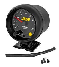 Jegs 3 34 In. Pedestal Mount Tachometer 0-8000 Rpm Black Face With Black Jegs 3 34 In. Pedestal Mount Tachometer 0-8000 Rpm Black Face With Black