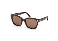 Tom Ford TF1216 ECO 52H Dark Havana Brown Polarized 53 mm Woman's Sunglasses