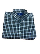 Ralph Lauren Blake XL Men's Short Sleeve Plaid Cotton Button-Down Shirt Blue