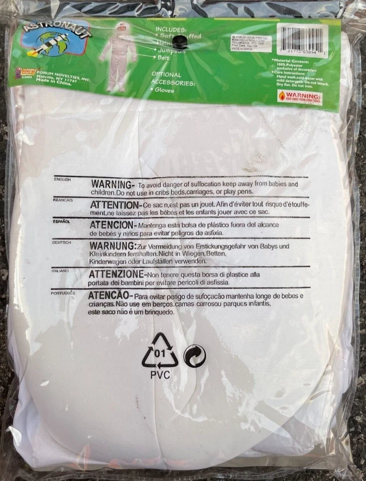 Disfraz de Halloween para niños CON casco (astronauta), talla L (10-12), TOTALMENTE NUEVO Foto 2 de 2